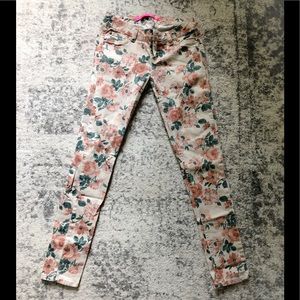 Floral skinny leg jeans size 3